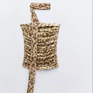 Zara Brown Leopard Print Tank Top size‎ small